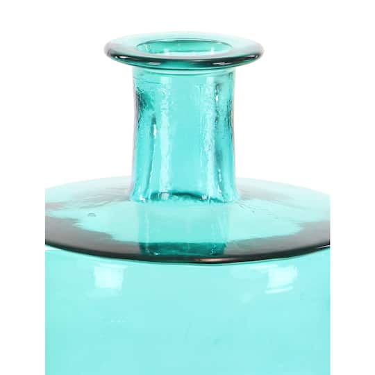 30" Blue Coastal Glass Vase